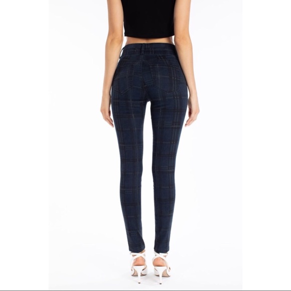 Navy Jeans with Grey/Black Checkers - Picture 4 of 4